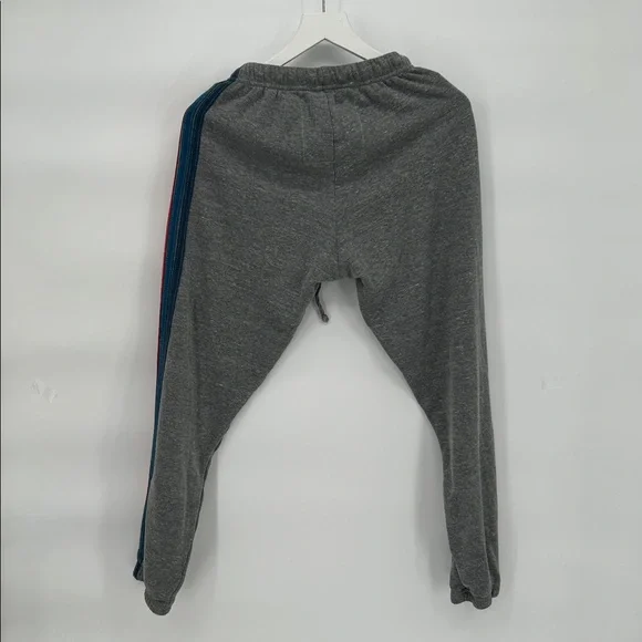 Aviator Nation Gray Joggers with Rainbow Side Stripe 5 SWEATPANTS - Size XSmall - Picture 6 of 14
